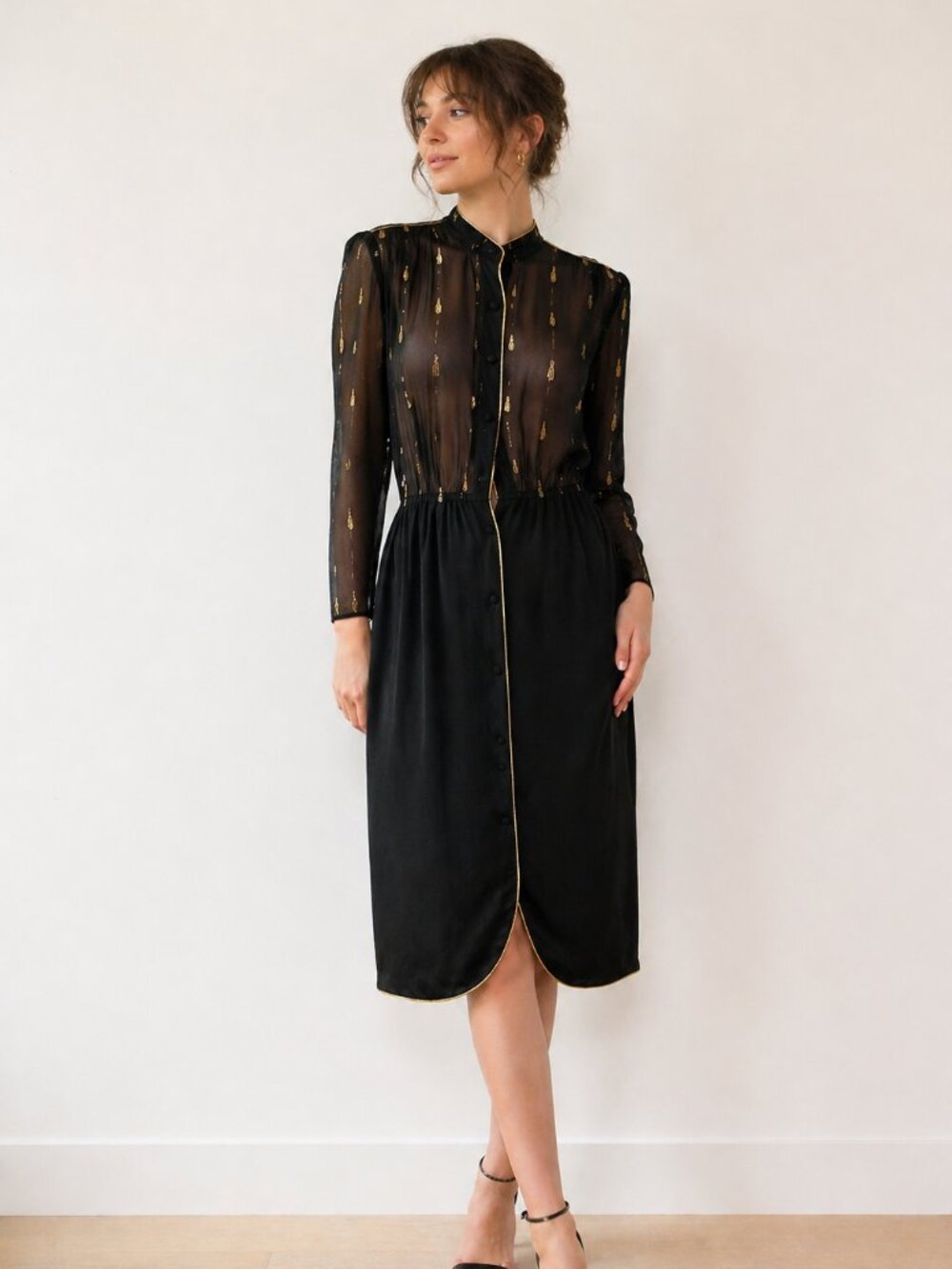 LILLIE RUBIN 70s/80s Evening Secretary Dress, Size 12